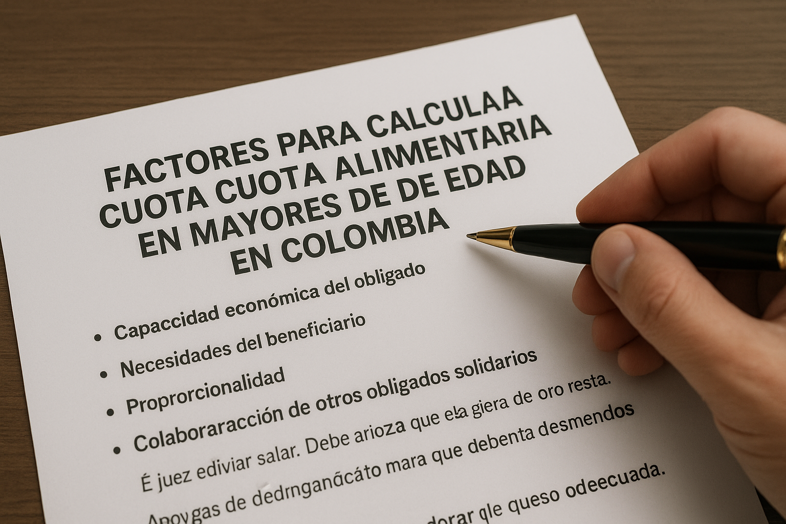 Factores para calcular cuota alimentaria en mayores de edad en Colombia